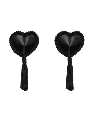 Эротические наклейки на соски с кисточками Obsessive Tassel nipple covers black SO7312 фото