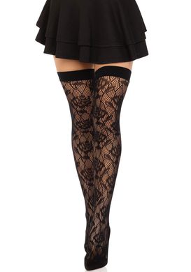 Чулки Leg Avenue Wild rose net thigh highs One Size SX1042 фото