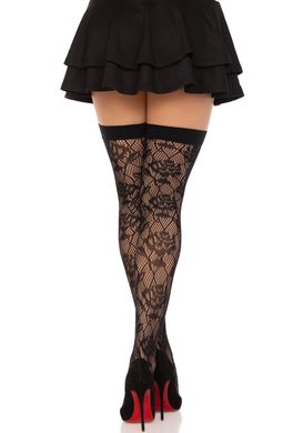 Чулки Leg Avenue Wild rose net thigh highs One Size SX1042 фото