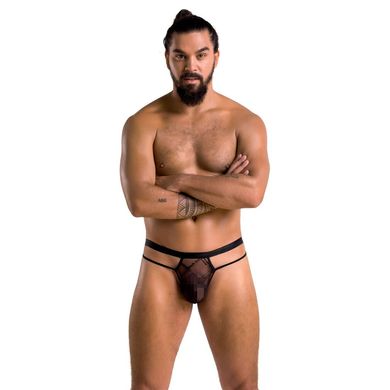 Мужские прозрачные стринги Passion 029 THONG COLLIN L/XL Black, сетка SO7558 фото