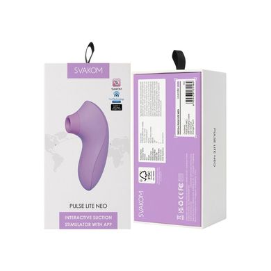 Вакуумний стимулятор Svakom Pulse Lite Neo Lavender, керується зі смартфона SO7322 фото