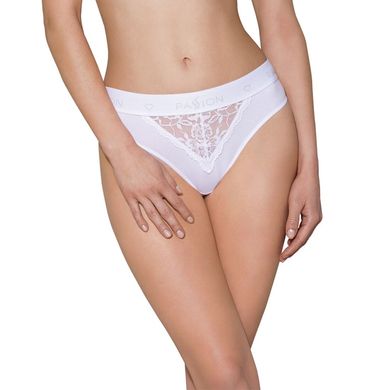 Трусики с широкой резинкой и кружевом Passion PS001 PANTIES L, white SO4171 фото