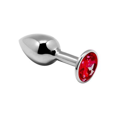 Металева анальна пробка з кристалом Alive Mini Metal Butt Plug Red M SO5999 фото