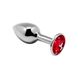 Металева анальна пробка з кристалом Alive Mini Metal Butt Plug Red M SO5999 фото 1