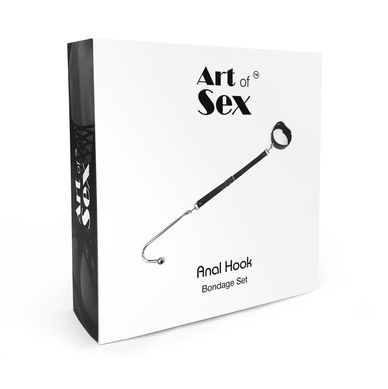 Анальный крюк 1 с ошейником из натуральной кожи Art of Sex - Anal hook, Черный SO7137 фото