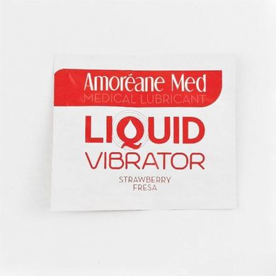 Пробник лубриканта с эффектом вибрации Amoreane Med Liquid Vibrator Strawberry (2 мл) SO3991 фото