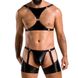 Комплект еротичної чоловічої білизни Passion 047 SET JOHN XXL/XXXL Black, труси, портупея SO7614 фото 1