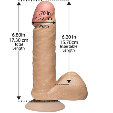 Фаллоимитатор Doc Johnson The Realistic Cock 6 inch White - PVC, Vack-U-Lock, диаметр 4,3см SO2788 фото