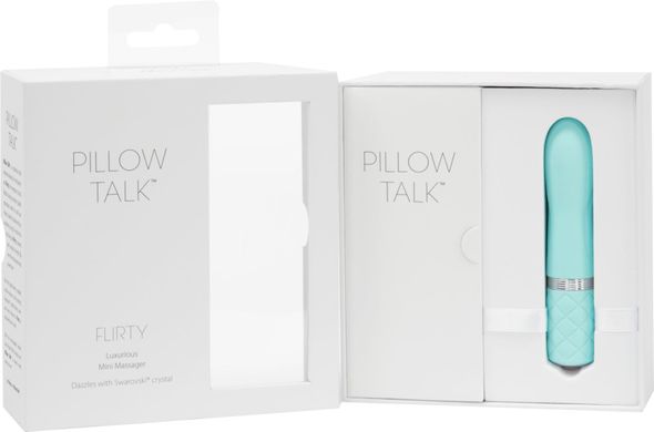 Розкішний вібратор PILLOW TALK - Flirty Teal з кристалом Сваровські, гнучка голівка SO2726 фото