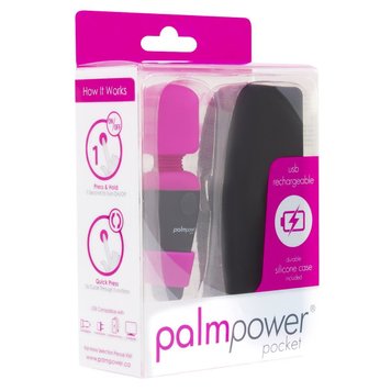 Мини-вибромассажер PalmPower Pocket с чехлом на молнии, водостойкий, перезаряжаемый, длина 9 см SO2735 фото