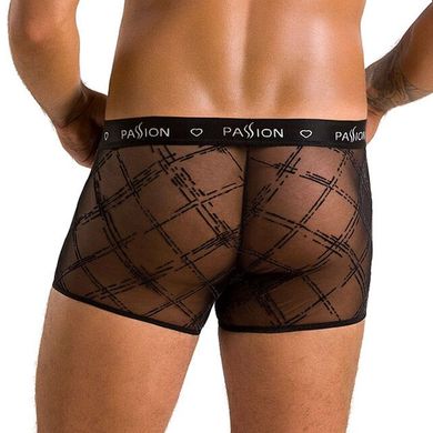 Мужские прозрачные боксеры Passion 032 SHORT JAMES L/XL Black, сетка SO7567 фото