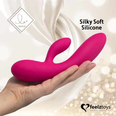 Гнучкий вібратор кролик з двома моторами FeelzToys Lea Rabbit Vibrator Rubine Red SO4432 фото