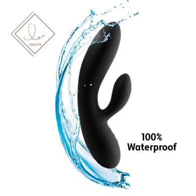 Гнучкий вібратор кролик з двома моторами FeelzToys Lea Rabbit Vibrator Black SO4433 фото