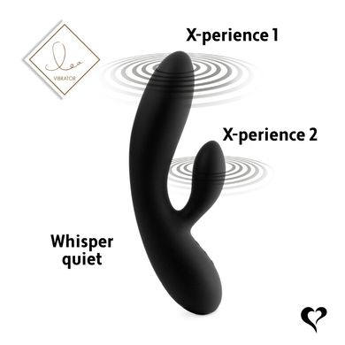 Гибкий вибратор кролик с двумя моторами FeelzToys Lea Rabbit Vibrator Black SO4433 фото