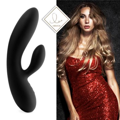 Гибкий вибратор кролик с двумя моторами FeelzToys Lea Rabbit Vibrator Black SO4433 фото