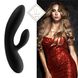 Гнучкий вібратор кролик з двома моторами FeelzToys Lea Rabbit Vibrator Black SO4433 фото 2